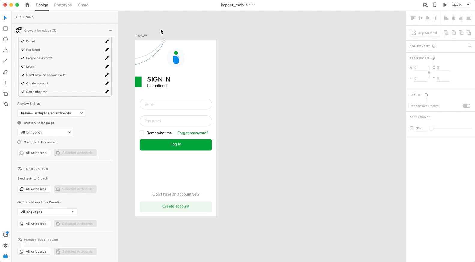 Adobe XD 插件预览键
