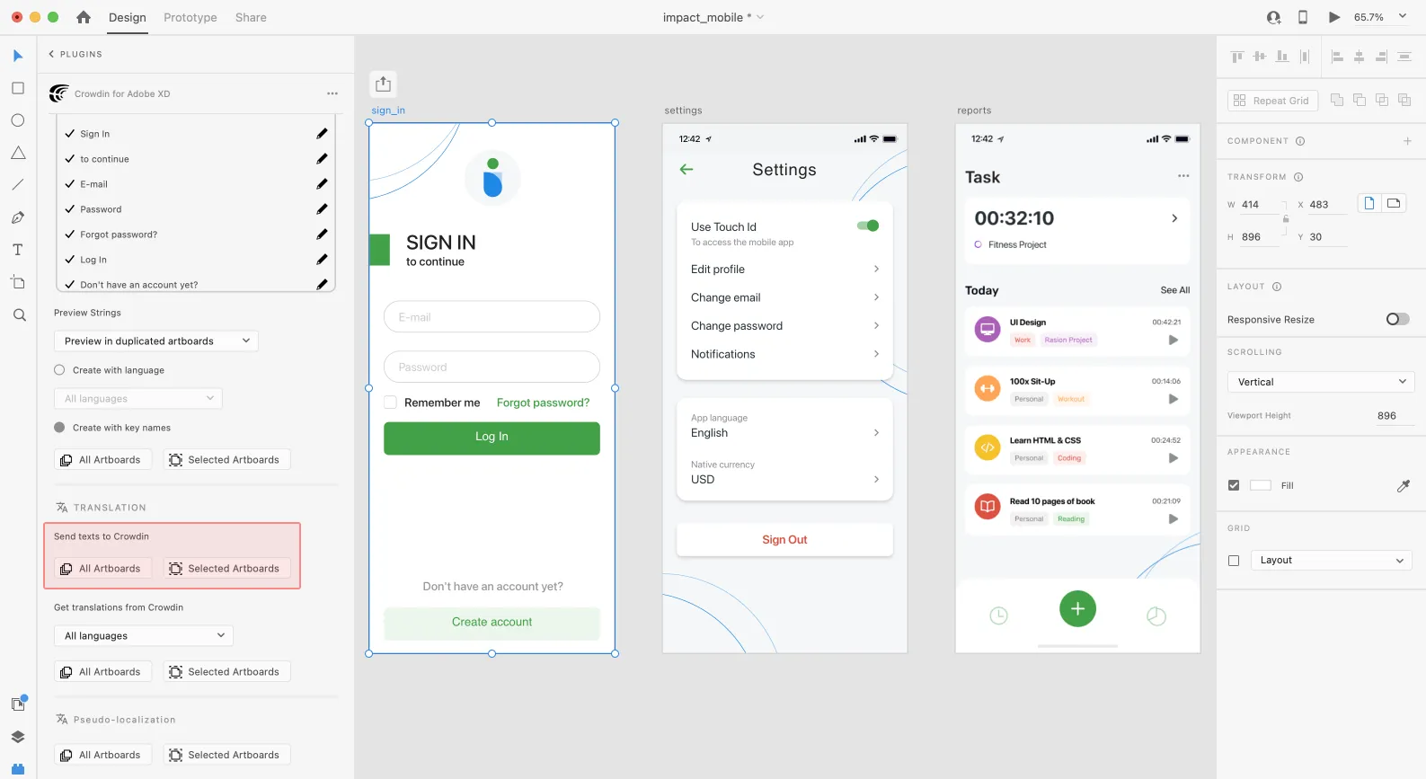 Adobe XD 插件将文本发送到 Crowdin 进行翻译